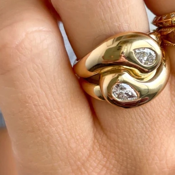 Brent Neale look-alike Flush Knot Gold Plated Ring - Picture 4 of 13